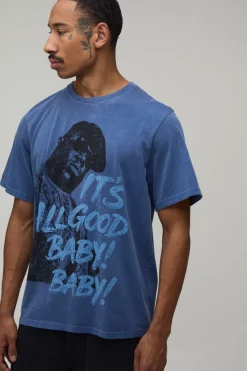 T-shirt Oversize Effet Délavé Imprimé Licence Biggie It's All Good