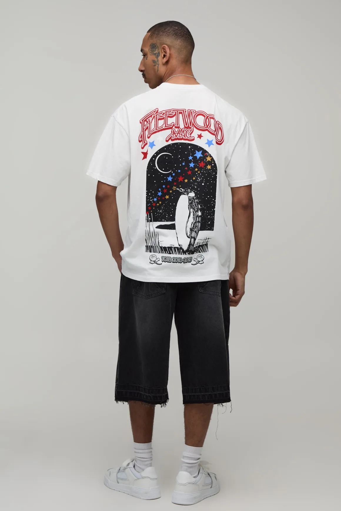 T-shirt Oversize Effet Délavé Vintage Imprimé Licence Fleetwood Mac