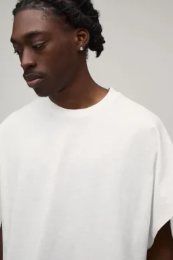 boohooMAN T-shirt Oversize En Coton Flammé À Manches Courtes Raglan<Homme T-Shirts