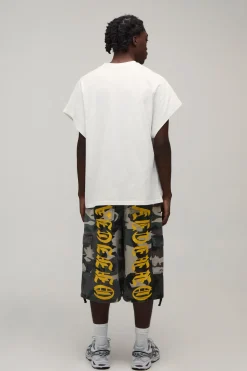 boohooMAN T-shirt Oversize En Coton Flammé À Manches Courtes Raglan<Homme T-Shirts