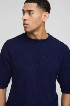 T-shirt oversize en maille gaufrée