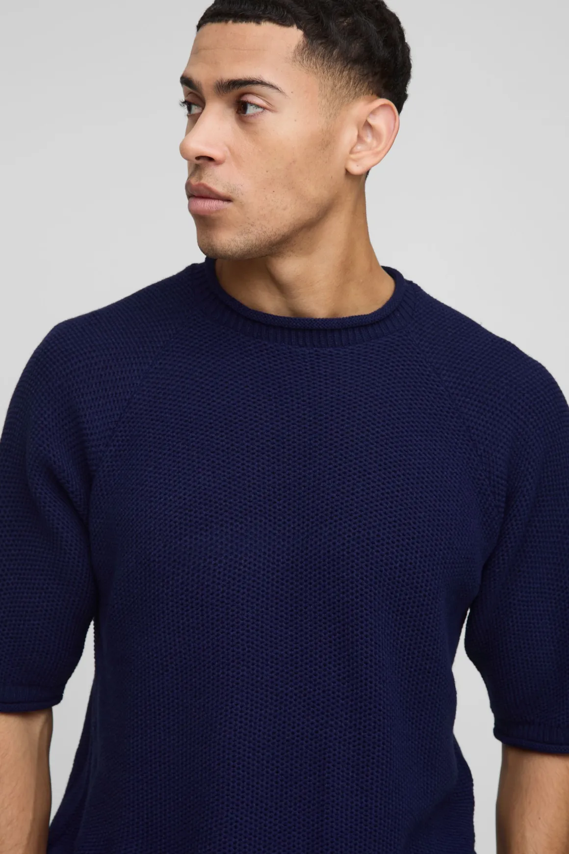 T-shirt oversize en maille gaufrée