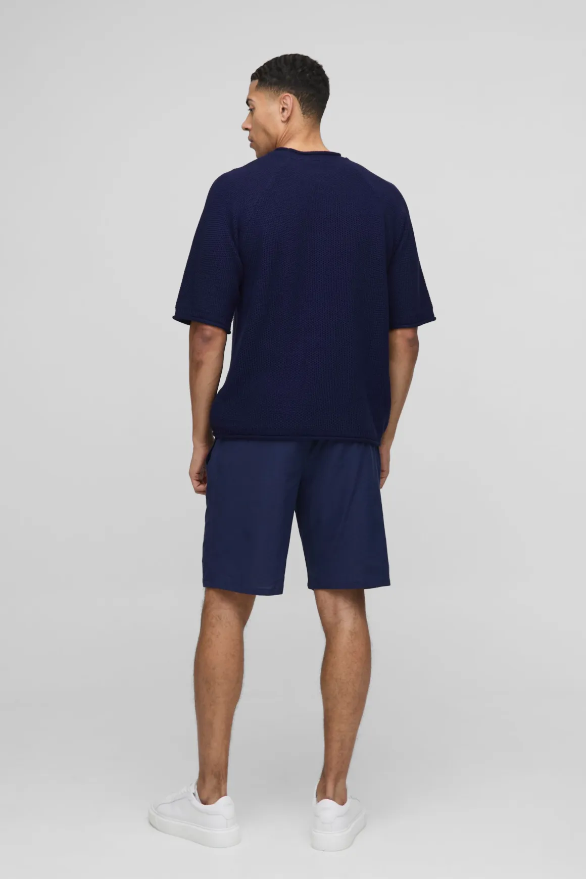 T-shirt oversize en maille gaufrée