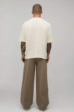 T-shirt Oversize En Maille Mélangée Coton