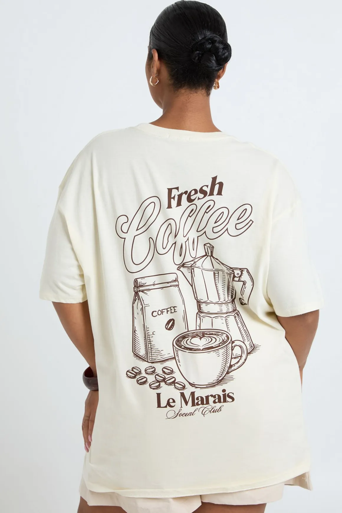 T-shirt Oversize Fresh Coffee Grande Taille