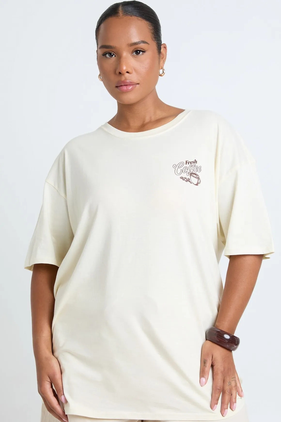T-shirt Oversize Fresh Coffee Grande Taille