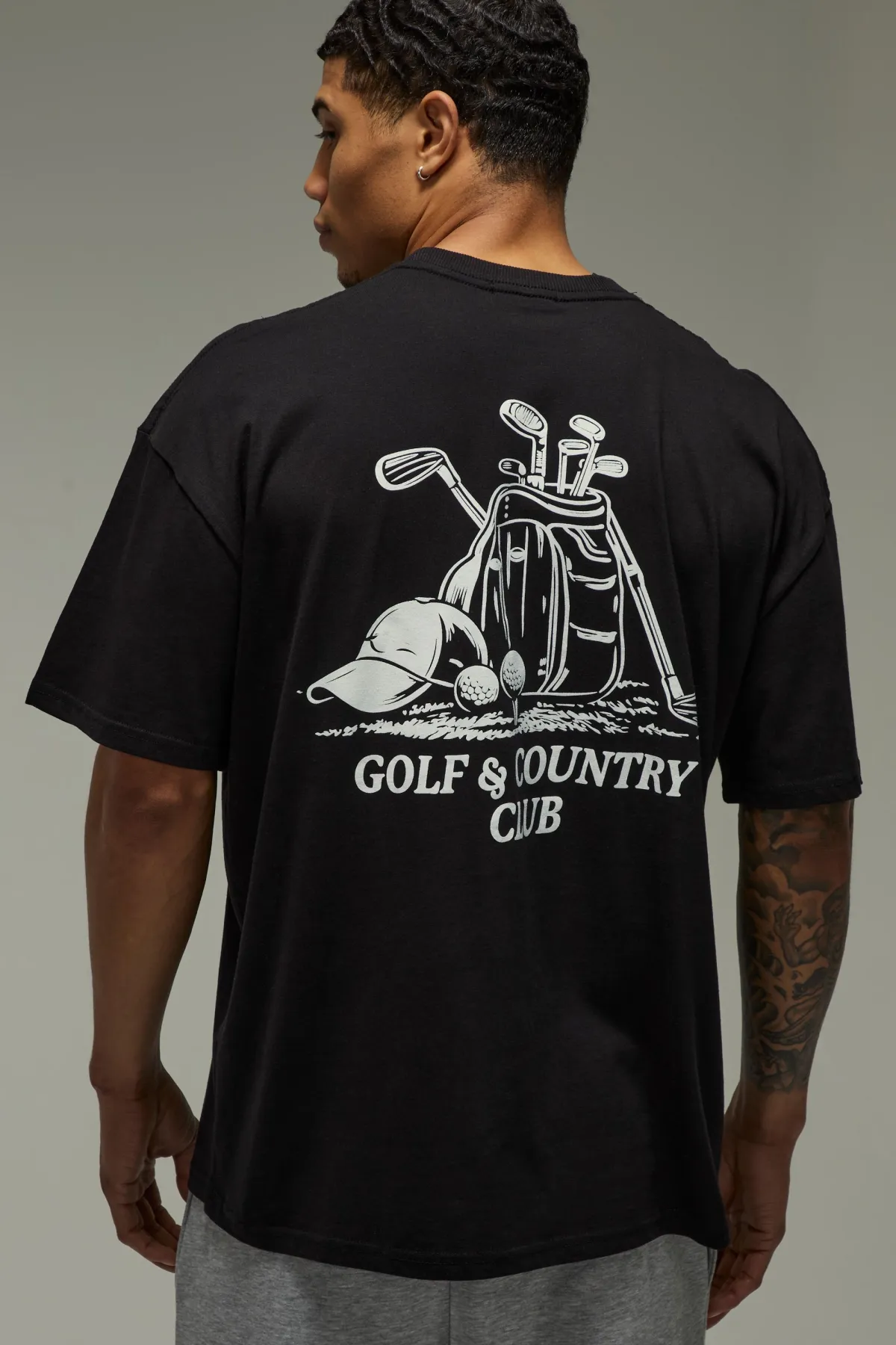 boohooMAN T-shirt Oversize Golf Country Club<Femme Tout Afficher Activewear|Athleisure
