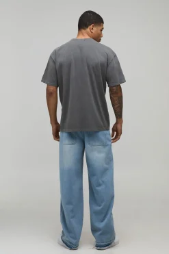 T-Shirt Oversize Gothique Imprimé Tête de Mort Délavé