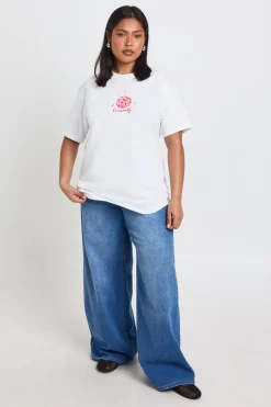 boohoo T-shirt Oversize Grande Taille Avec Slogan Et Boule Disco<Femme Tops