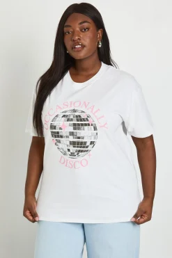 boohoo T-shirt Oversize Grande Taille Disco Occasionnel<Femme Tops