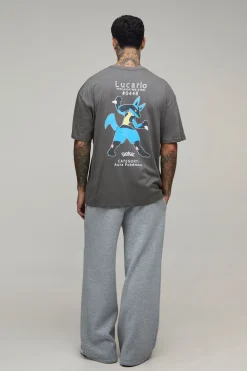 T-shirt Oversize Grand Imprimé Sous Licence Pokemon Lucario