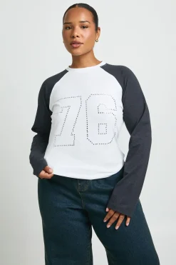 T-shirt Oversize Graphique Diamanté Plus