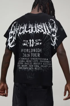 T-shirt Oversize Graphique Délavé En Molleton Bouclé