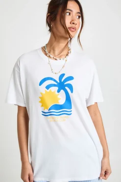 T-shirt Oversize Graphique Paradise Island Beach Club