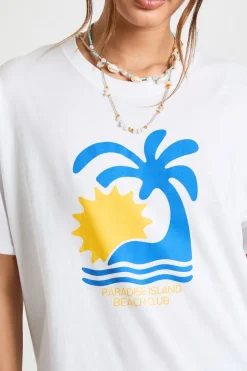 T-shirt Oversize Graphique Paradise Island Beach Club