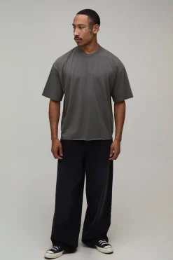 boohooMAN T-shirt Oversize Gris Anthracite À Imprimé Tête De Mort Avec Ourlet Brut<Homme T-Shirts Impriméstendances|T-Shirts