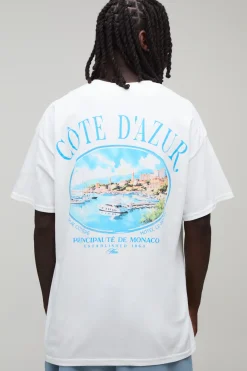 T-shirt Oversize Homme Imprimé Ovale Script
