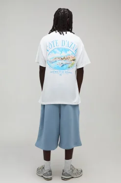 T-shirt Oversize Homme Imprimé Ovale Script