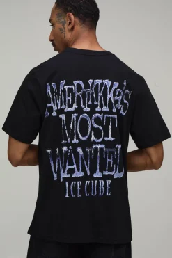 T-shirt Oversize Imprimé Affiche Wanted Ice Cube Sous Licence
