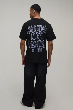 T-shirt Oversize Imprimé Affiche Wanted Ice Cube Sous Licence
