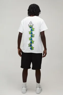 boohooMAN T-shirt Oversize Imprimé Aliens Toy Story Pixar Sous Licence<Homme Nouveautés Grande Taille|Tout Afficher
