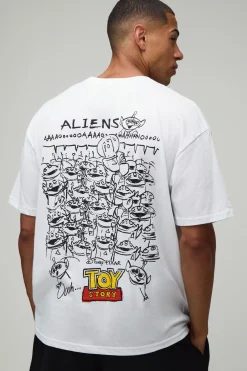 boohooMAN T-shirt Oversize Imprimé Aliens Toy Story Disney Sous Licence Officielle<Homme T-Shirts Impriméstendances|T-Shirts