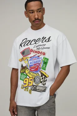 T-shirt Oversize Imprimé Badges Licence Flash Mcqueen