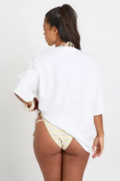 boohoo T-shirt Oversize À Imprimé Bikini Rayé<Femme Tops