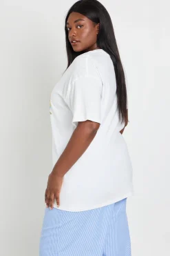 T-shirt Oversize Imprimé Bikini À Rayures Grande Taille