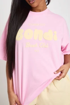 boohoo T-shirt Oversize À Imprimé Bulles Bondi Beach Club<Femme Tops