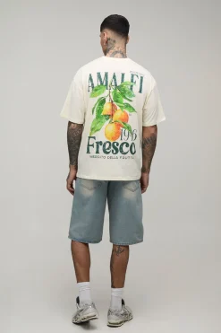 T-shirt Oversize Imprimé Citrons D'Amalfi Coupe Tall