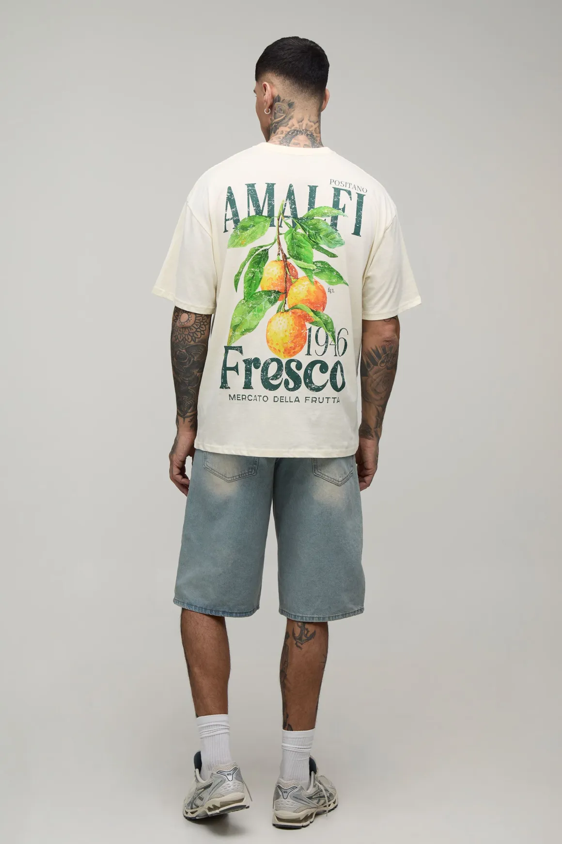 T-shirt Oversize Imprimé Citrons D'Amalfi Coupe Tall