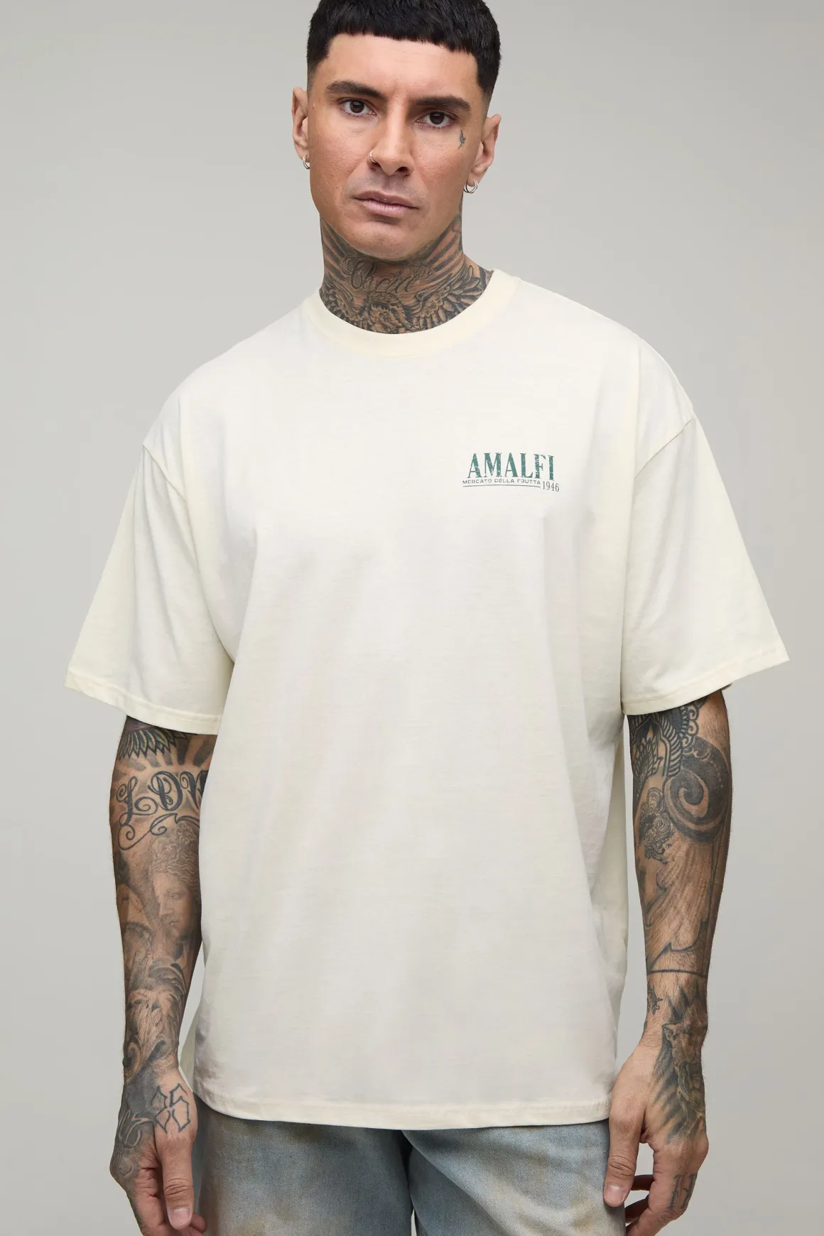 T-shirt Oversize Imprimé Citrons D'Amalfi Coupe Tall