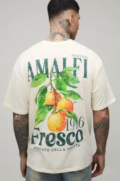 T-shirt Oversize Imprimé Citrons D'Amalfi Coupe Tall
