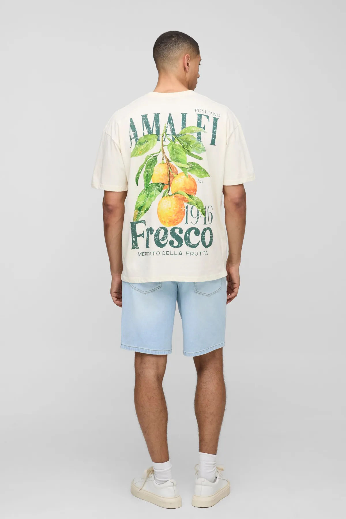 boohooMAN T-shirt oversize imprimé citron Amalfi<Homme T-Shirts Impriméstendances|T-Shirts