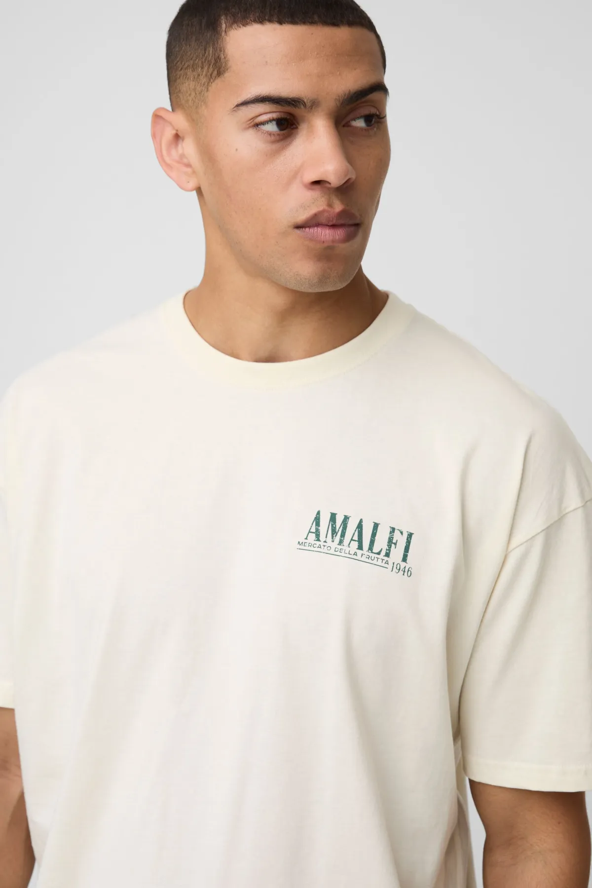 boohooMAN T-shirt oversize imprimé citron Amalfi<Homme T-Shirts Impriméstendances|T-Shirts
