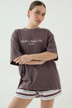 T-shirt Oversize Imprimé Club Santé Et Bien-être Dsgn Studio