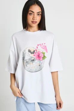 T-shirt Oversize Imprimé Cocktail Boule Disco