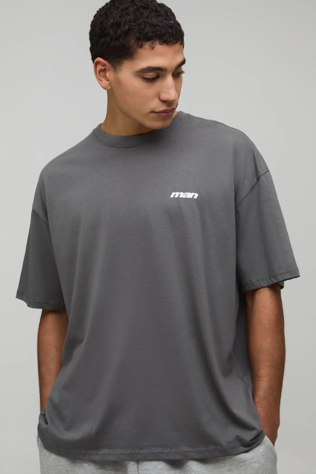 boohooMAN T-Shirt Oversize Imprimé Coffee Club Anthracite<Homme T-Shirts Impriméstendances|T-Shirts
