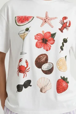 T-shirt Oversize À Imprimé Collage Tropical