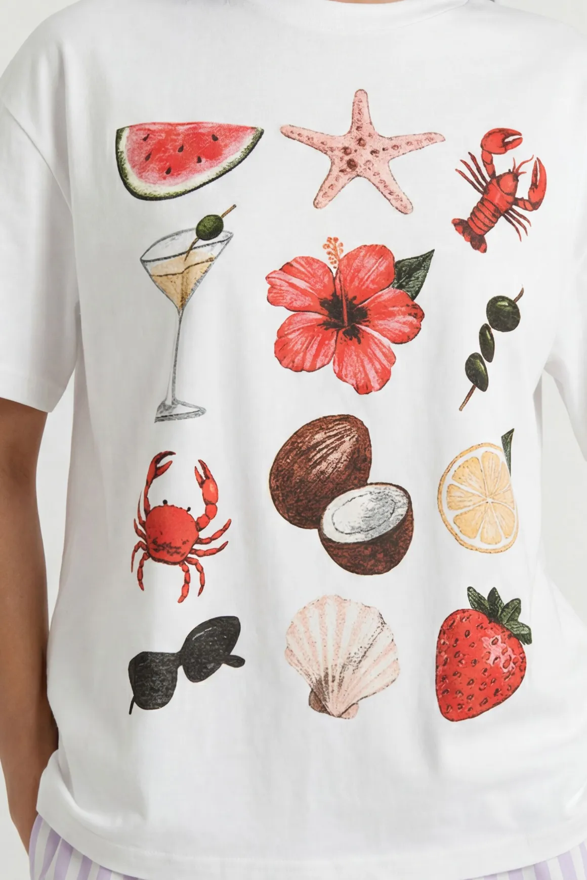 T-shirt Oversize À Imprimé Collage Tropical