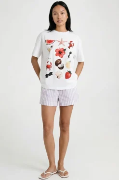 T-shirt Oversize À Imprimé Collage Tropical