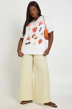 T-shirt Oversize Imprimé Collage Tropical Plus