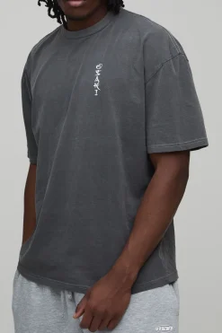T-Shirt Oversize Imprimé Colonne Vertébrale Délavé Tall