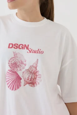 T-shirt Oversize À Imprimé Coquillage Dsgn Studio