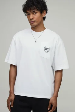 T-shirt Oversize À Imprimé Cosmopolite Avec Poche