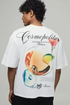 T-shirt Oversize À Imprimé Cosmopolite Avec Poche