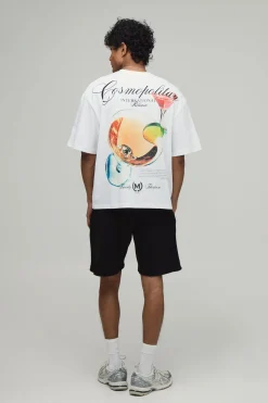 T-shirt Oversize À Imprimé Cosmopolite Avec Poche