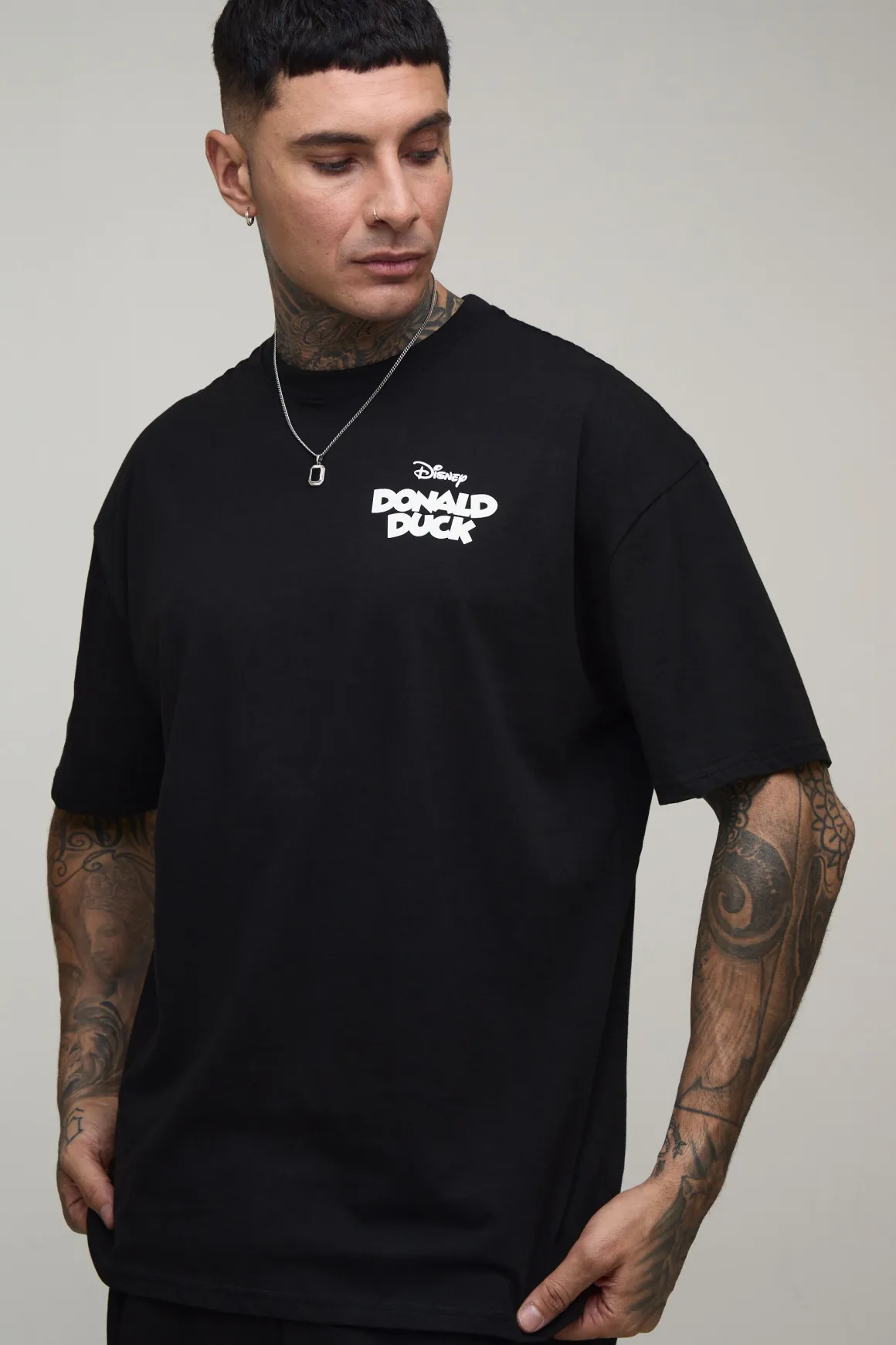 T-shirt Oversize Imprimé Donald Duck Sous Licence Grande Taille