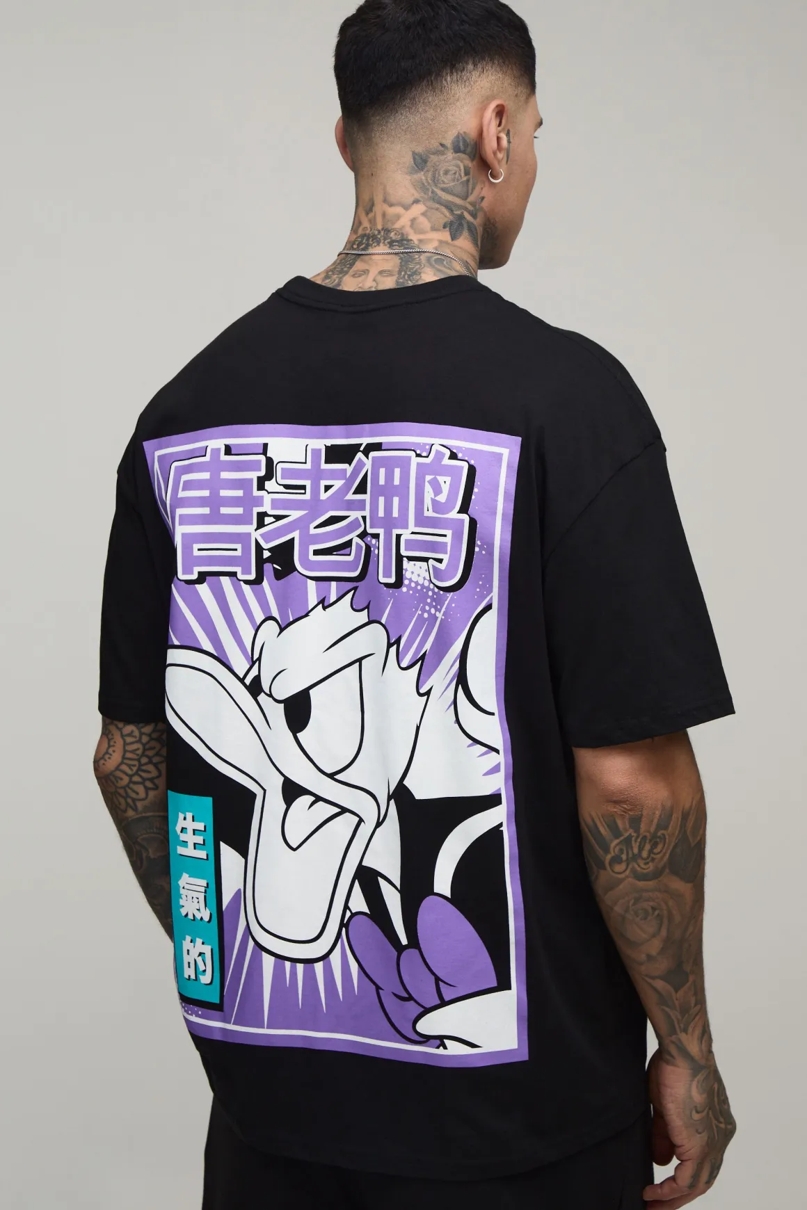 T-shirt Oversize Imprimé Donald Duck Sous Licence Grande Taille